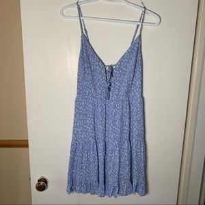 Baby Blue and White Floral Dress - Garage